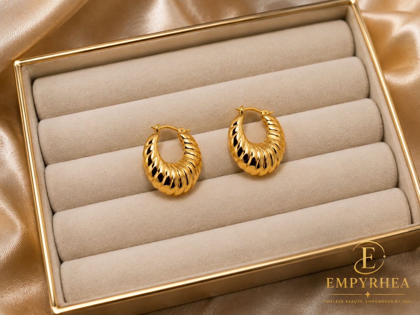 Sofia Ribbed Hoop Earrings
