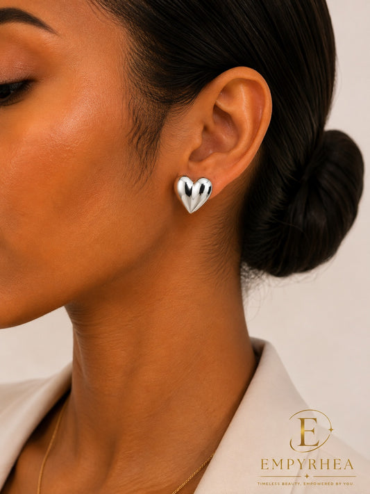 Luna Heart Stud Earrings