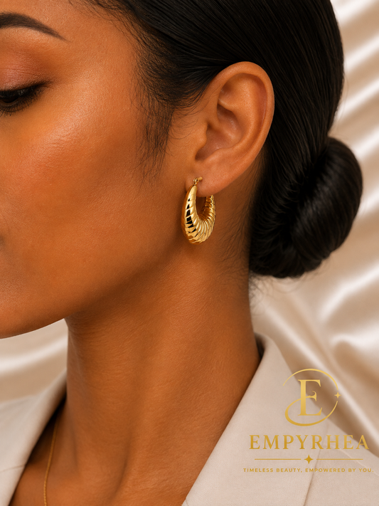 Sofia Ribbed Hoop Earrings